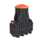 Станция биологической очистки Мультпласт Ergobox 6 S горизонтальный / 1300 л. в сутки / до 6 чел. / самотечный сброс / компрессорная аэрация (2115x1000x2160см;134кг;черный) - арт.555440