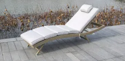 "Лиссабон" шезлонг из искусственного ротанга, цвет соломенный