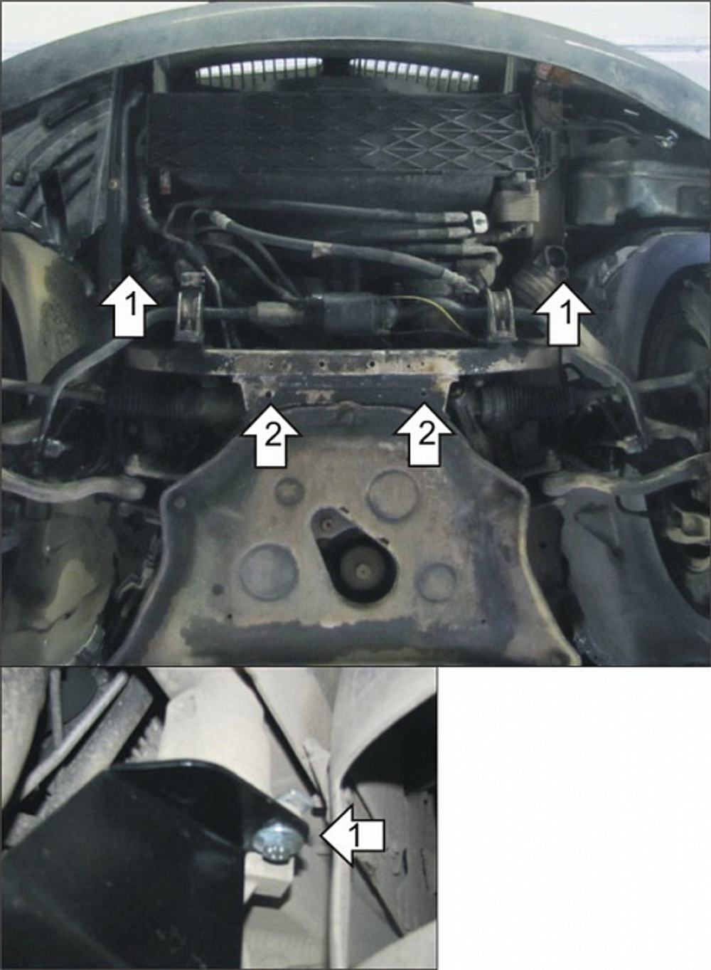 Усиленная защита Motodor радиатора. 2 мм, сталь. для BMW 7 (e65, E66) 2001-2008 арт.00220