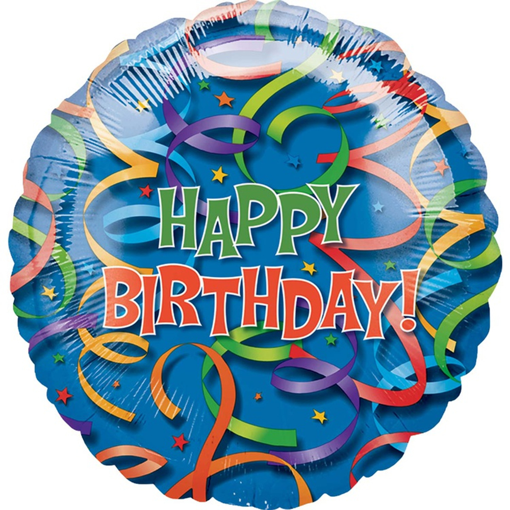 Шар Фольгированный Серпантин (Синий)