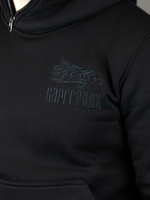 Худи Варгградъ НИНДЗЯ мужская чёрная с начёсом «Волк»