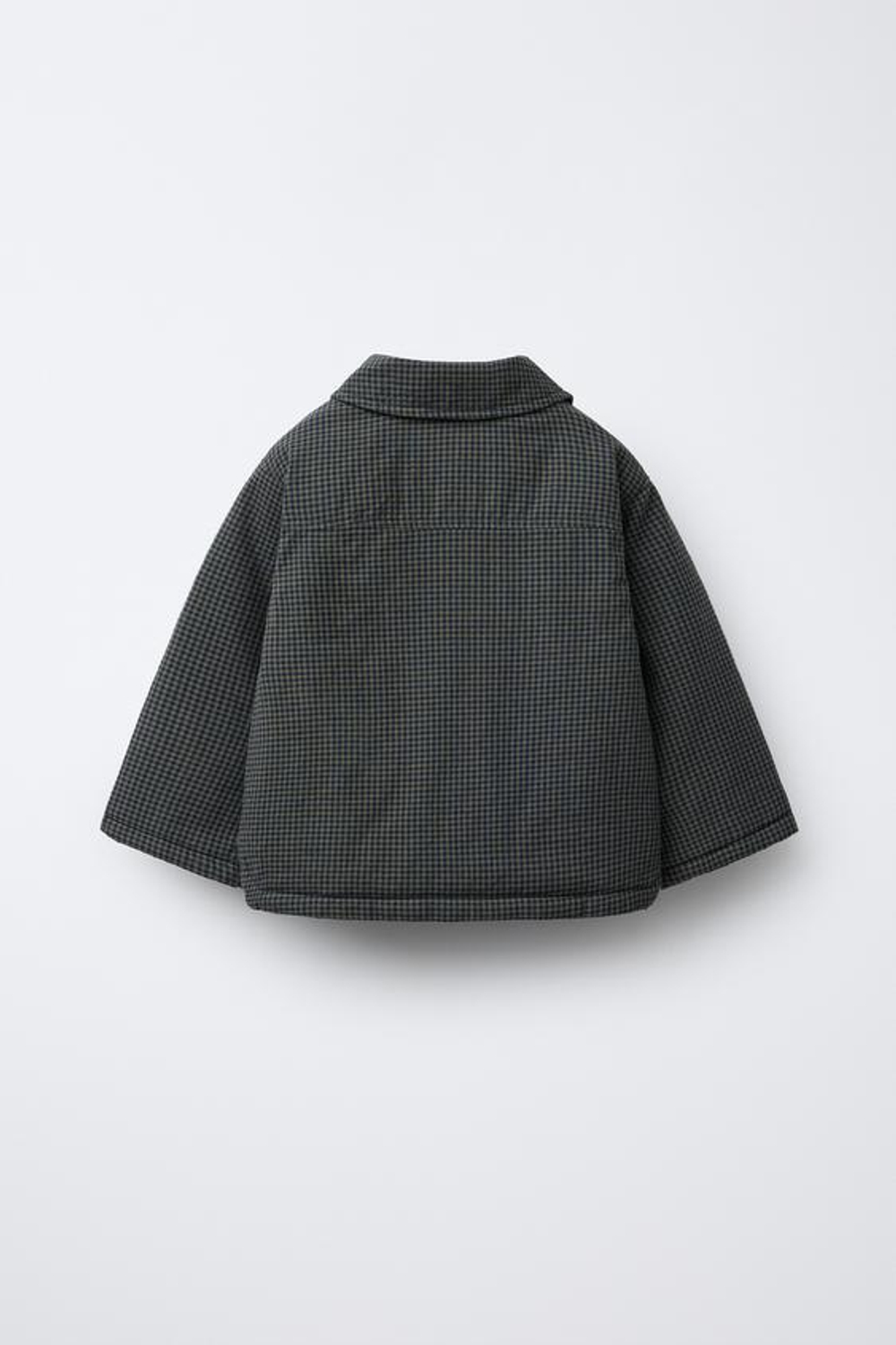 ZARA СТЕГАНАЯ КУРТКА В КЛЕТКУ ВИШИ, ЧЕРНЫЙ/ЗЕЛЕНЫЙ