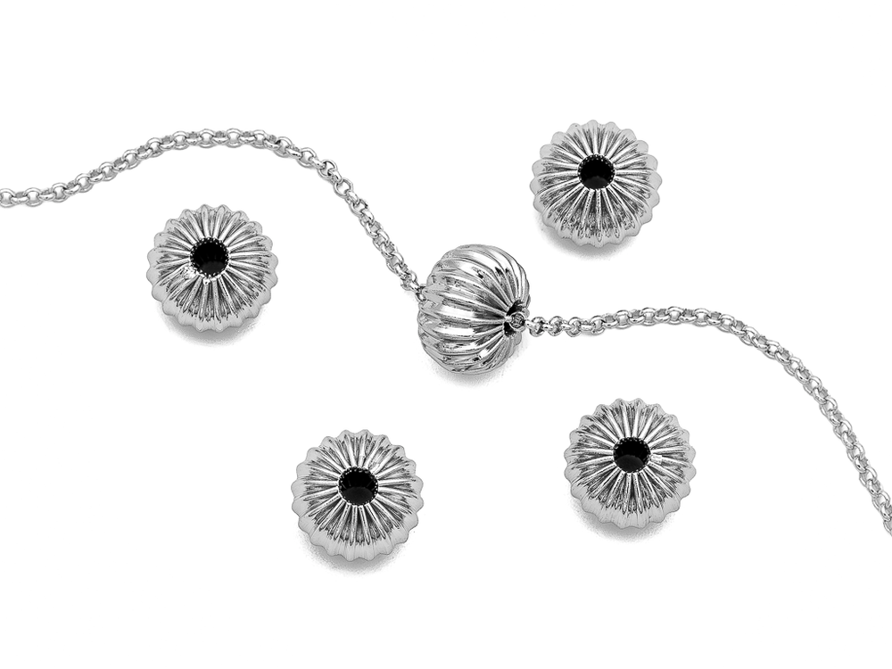 Бусина "Рифлёная сфера" 8х5,5мм (1 штука)