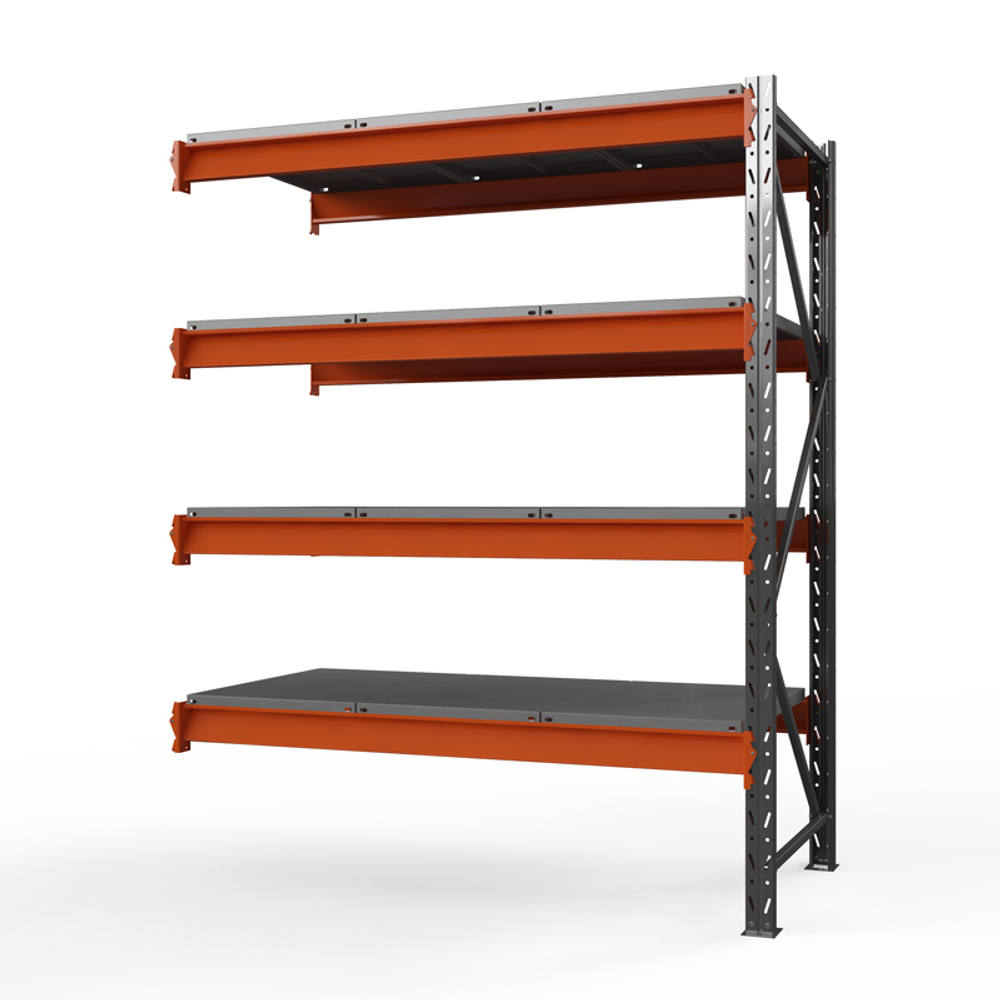 Секция приставная стеллажа металлического ОПТИМА, 3000х2500х785 мм. Полки: 4 шт. метал.