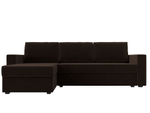 Диван угловой Траумберг Лайт левый угол, Коричневый, Микровельвет, 117133L