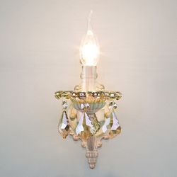 Бра Eurosvet Elisha 3281/1 белый с золотом/тонированный хрусталь Strotskis