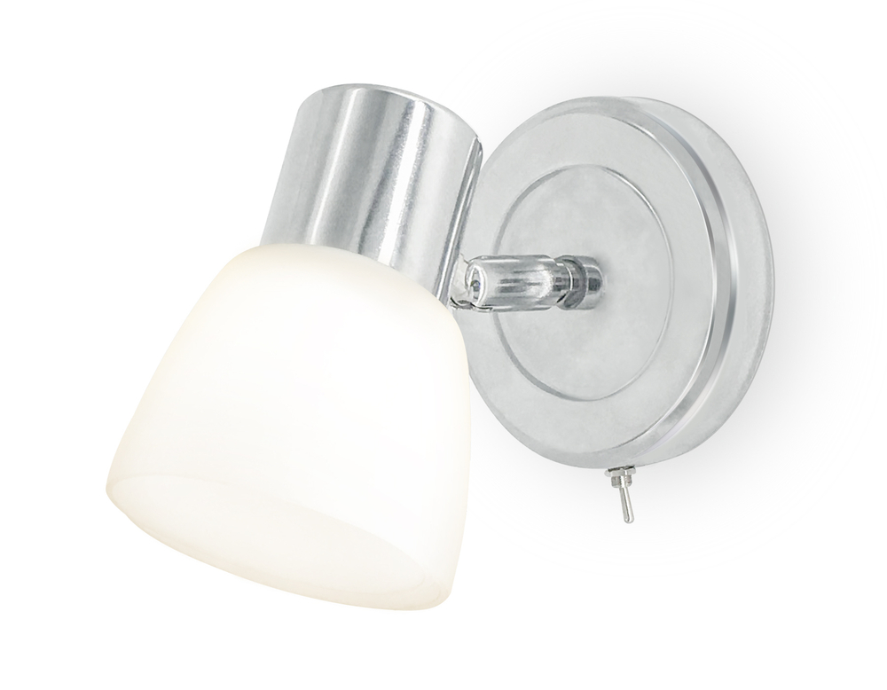 Накладной спот с выключателем TR3961 CH/FR хром/белый матовый E27 max 40W 118*105*200