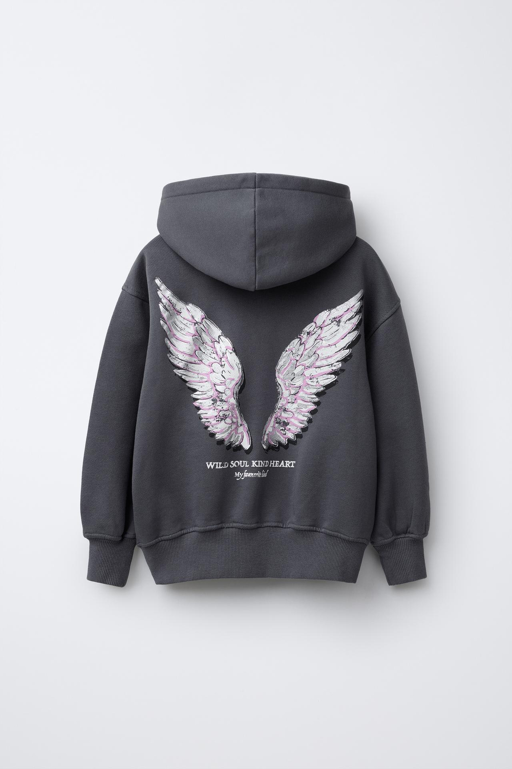 ZARA ХУДИ С ПРИНТОМ, СЕРО-СИНИЙ