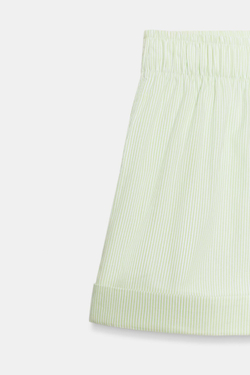 ZARA ШОРТЫ ИЗ ПОПЛИНА В ПОЛОСКУ, ЗЕЛЕНЫЙ/БЕЛЫЙ