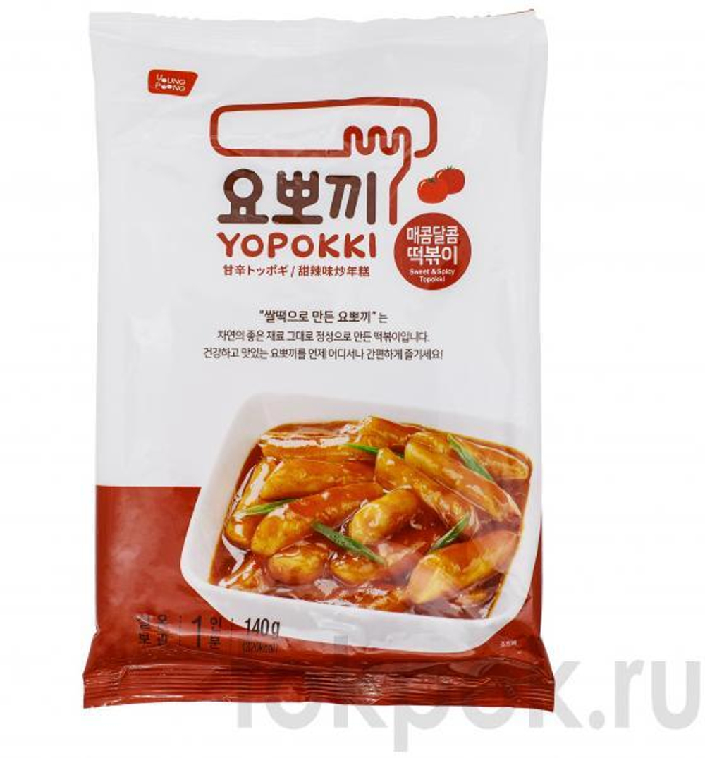 Токпокки (рисовые клецки) Yopokki с остро-сладким соусом, 140 гр м/у