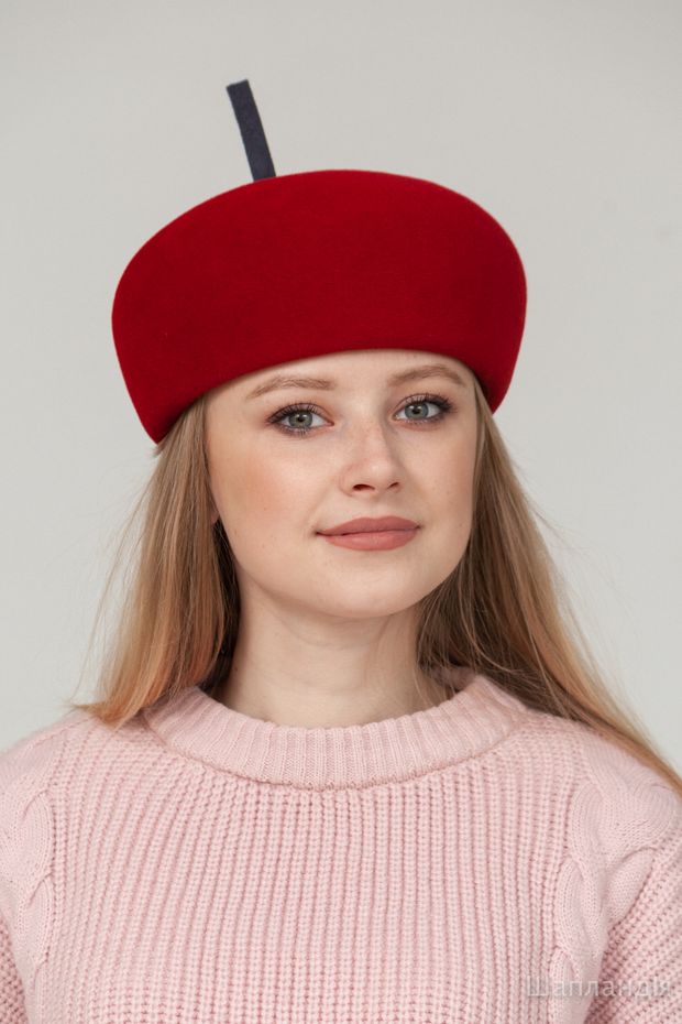 Берет Пикколо аморе ПБ Sh.M. (Красный / 57-58 / 1157 / 30х30х6 / 57 / Красный / Велюр / 0.3)
