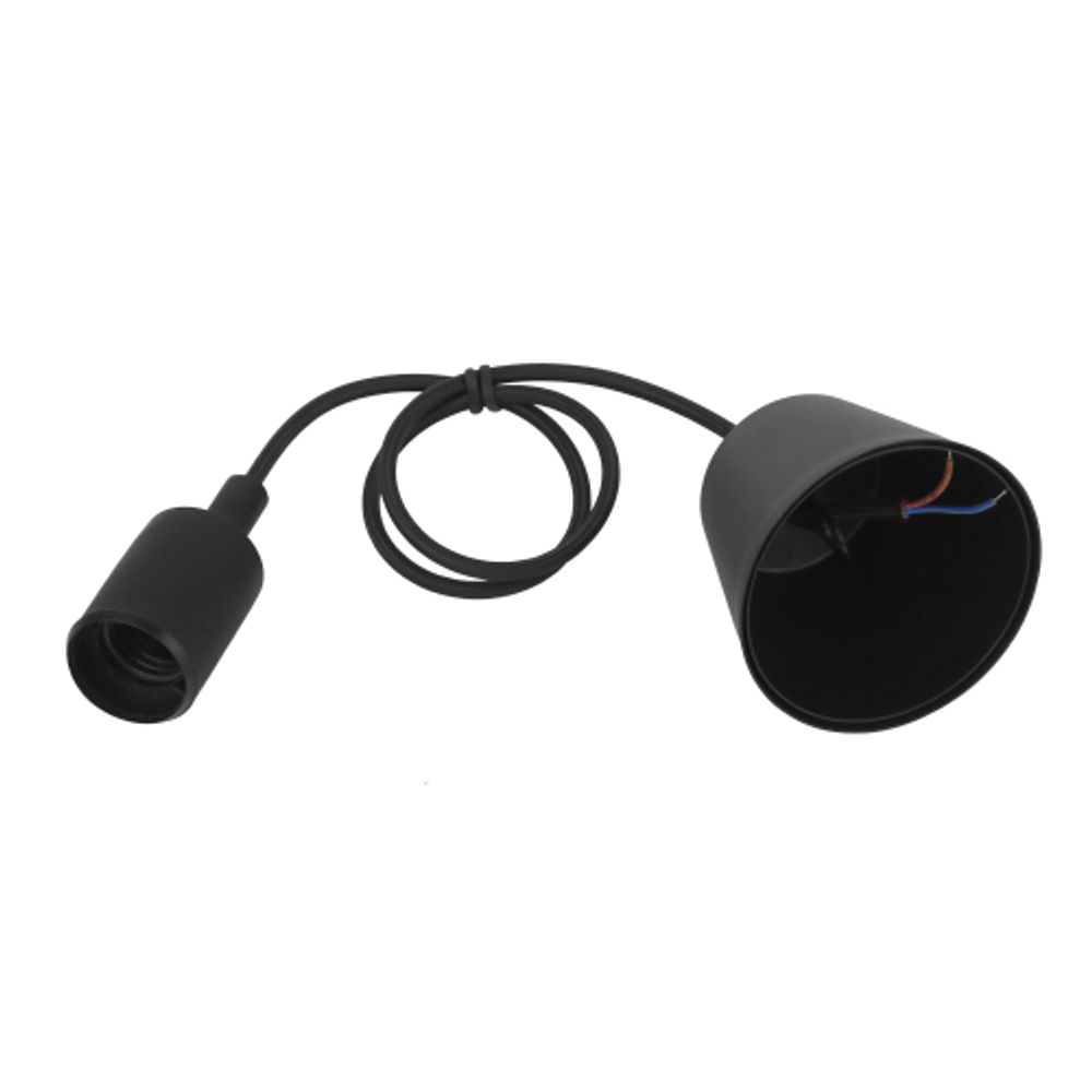 Патрон ЭРА Е27 с подвесом пластиковый черный | Патроны, переходники, ПРА