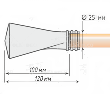 Наконечники кованых карнизов для штор d25 Свинг, цвет антик