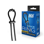 Черное эрекционное кольцо со стимулирующими бусинами