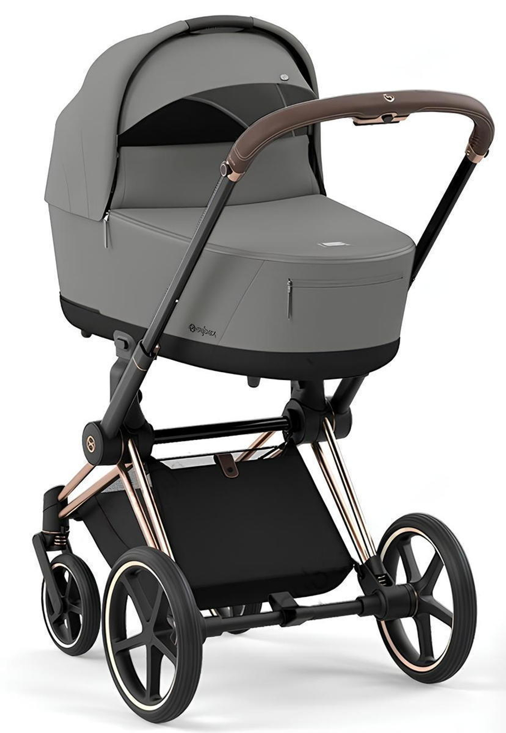 Коляска 3 в 1 Cybex Priam IV Rosegold complete и автокресло Aton S2 i-Size Lava Grey Mirage Grey