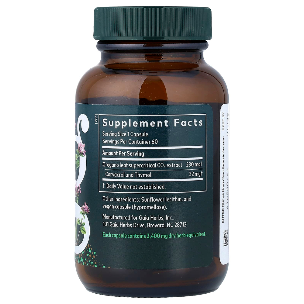 Gaia Herbs, масло орегано, 60 капсул Phyto-Caps®