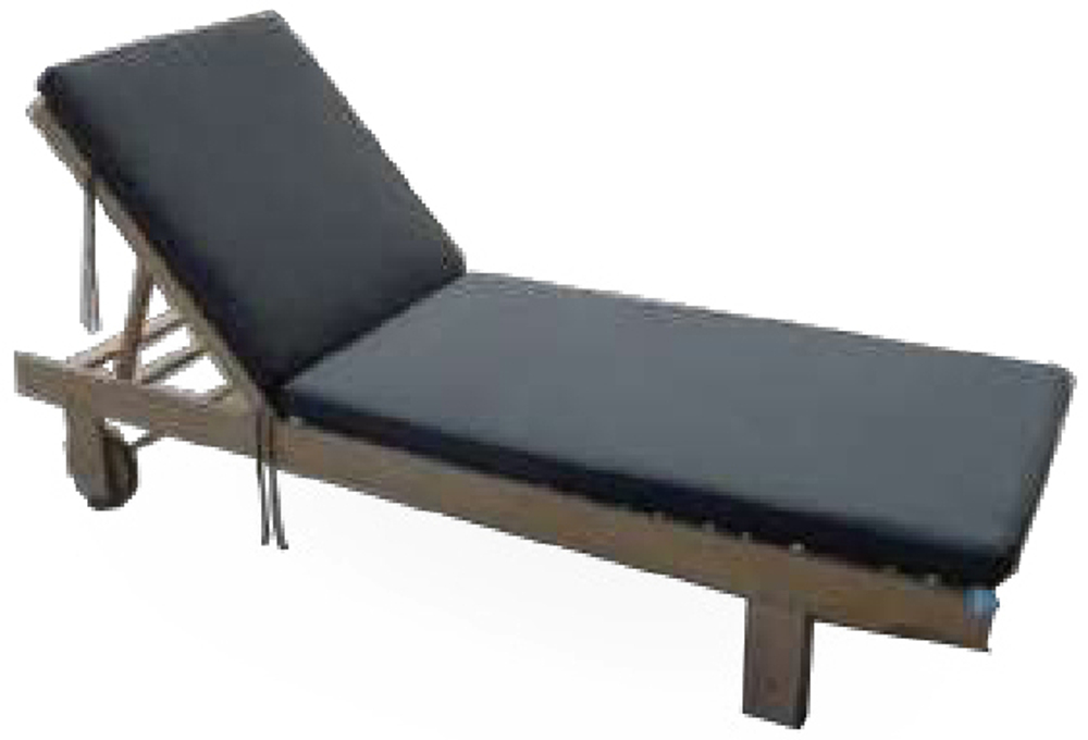 Шезлонг-лежак деревянный с матрасом Tagliamento National, натуральный
