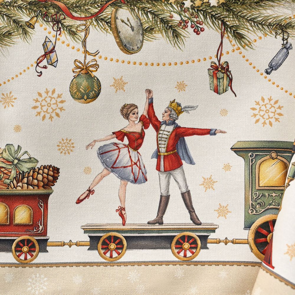 СКАТЕРТЬ "ЩЕЛКУНЧИК" 110Х140СМ ,БЕЖЕВЫЙ ,100% ХЛОПОК,ТВИЛ