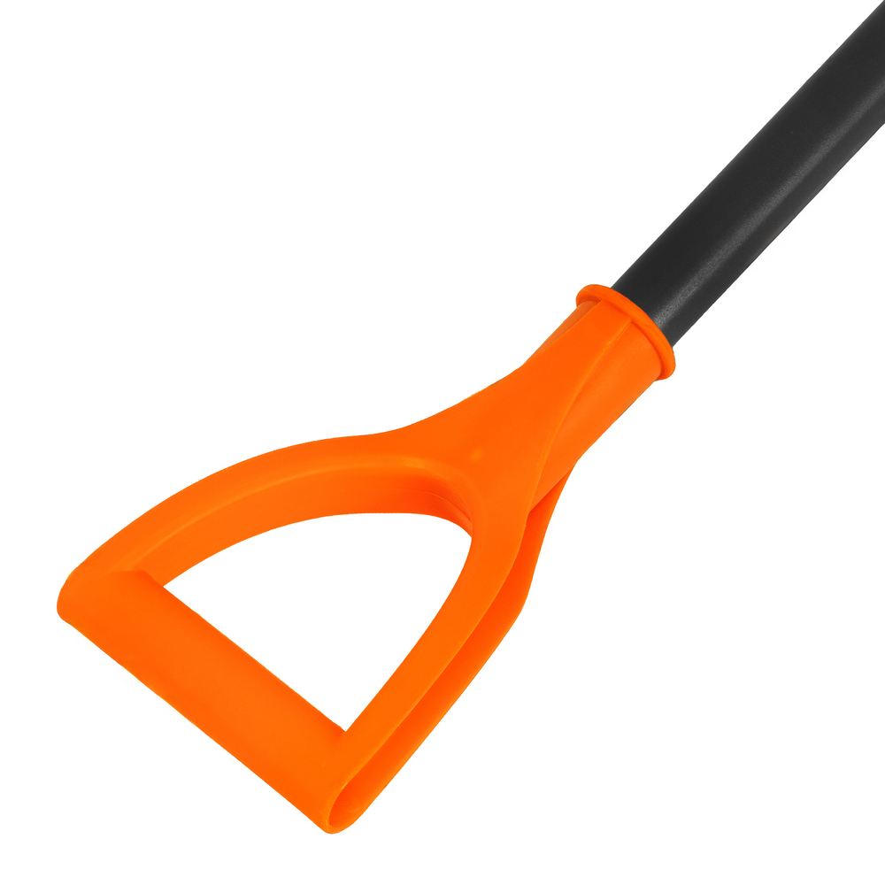 Лопата для уборки снега пластиковая, 400х405х1380 мм, стальной черенок, усиленная Сибртех