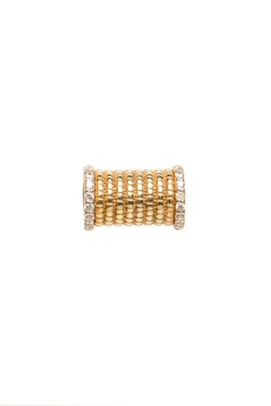 Подвеска "Shik" 13мм из серебра в лимонном золоте 18 карат с фианитами