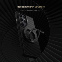 Магнитная подставка-держатель покрытый черным арамидным волокном (карбон), серия FiberSnap Ring Kevlar от Nillkin