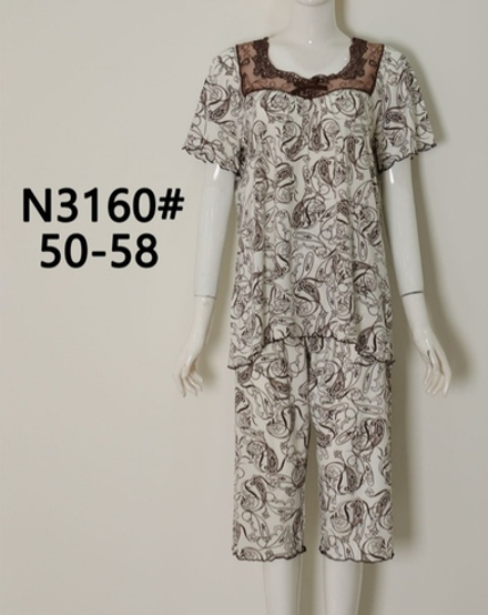 Пижама бриджи+футболка 3160-1 корич