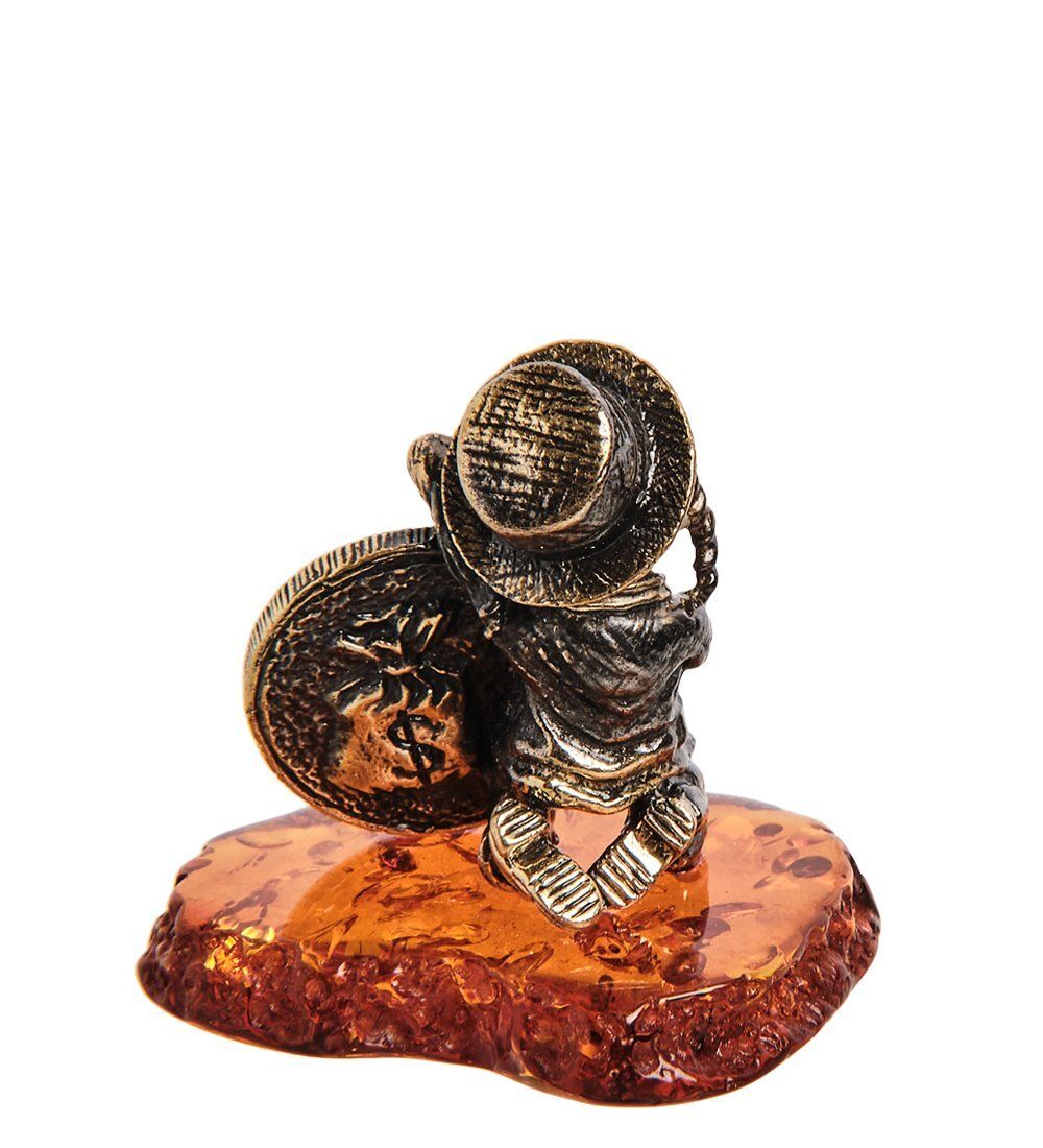 Народные промыслы AM-2784 Фигурка «Еврейчик Денежный» (латунь, янтарь)