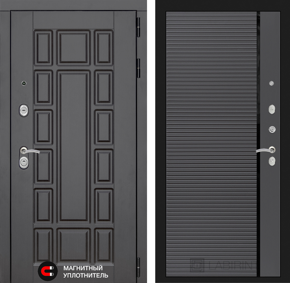 Дверь входная Лабиринт Нью-Йорк 22 Графит софт металлическая