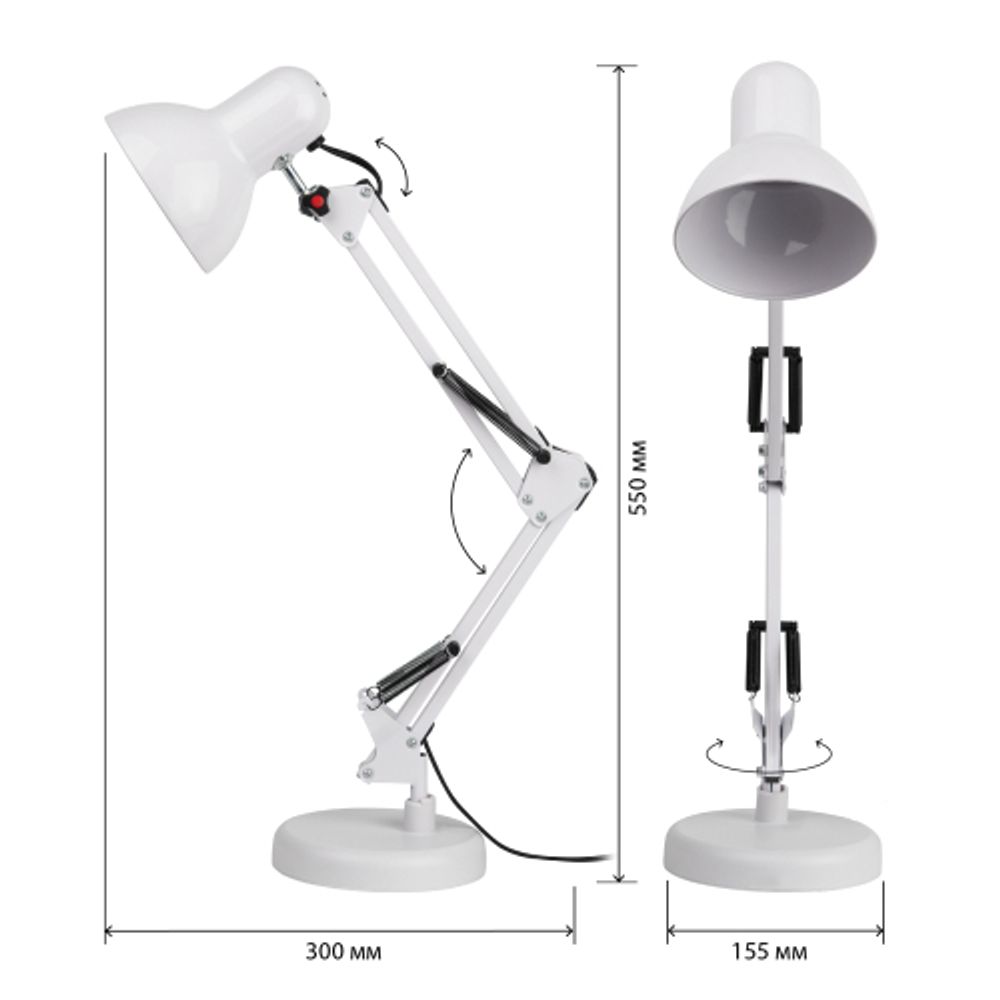 Настольный светильник ЭРА N-214-E27-40W-W белый | Настольные светильники под лампу