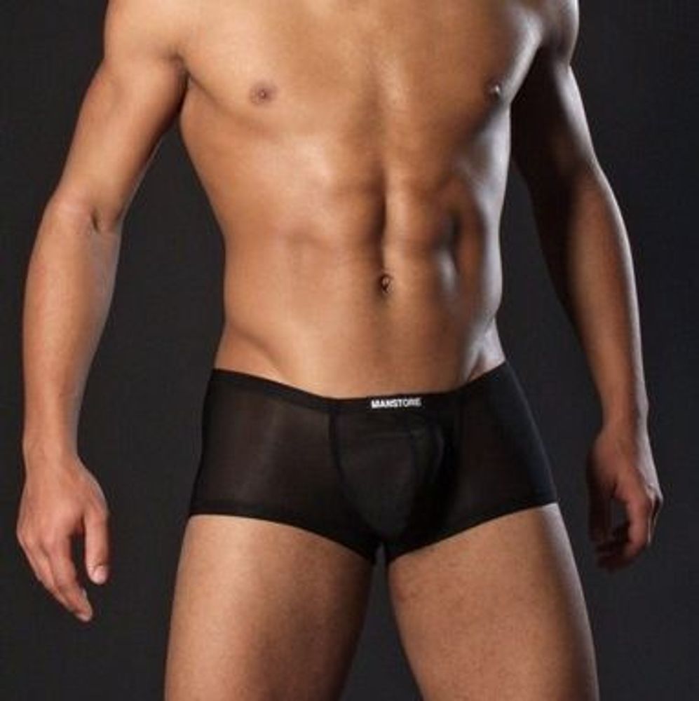 Мужские трусы хипсы прозрачные черные Manstore Bungee Pants Hysterie Black 36105