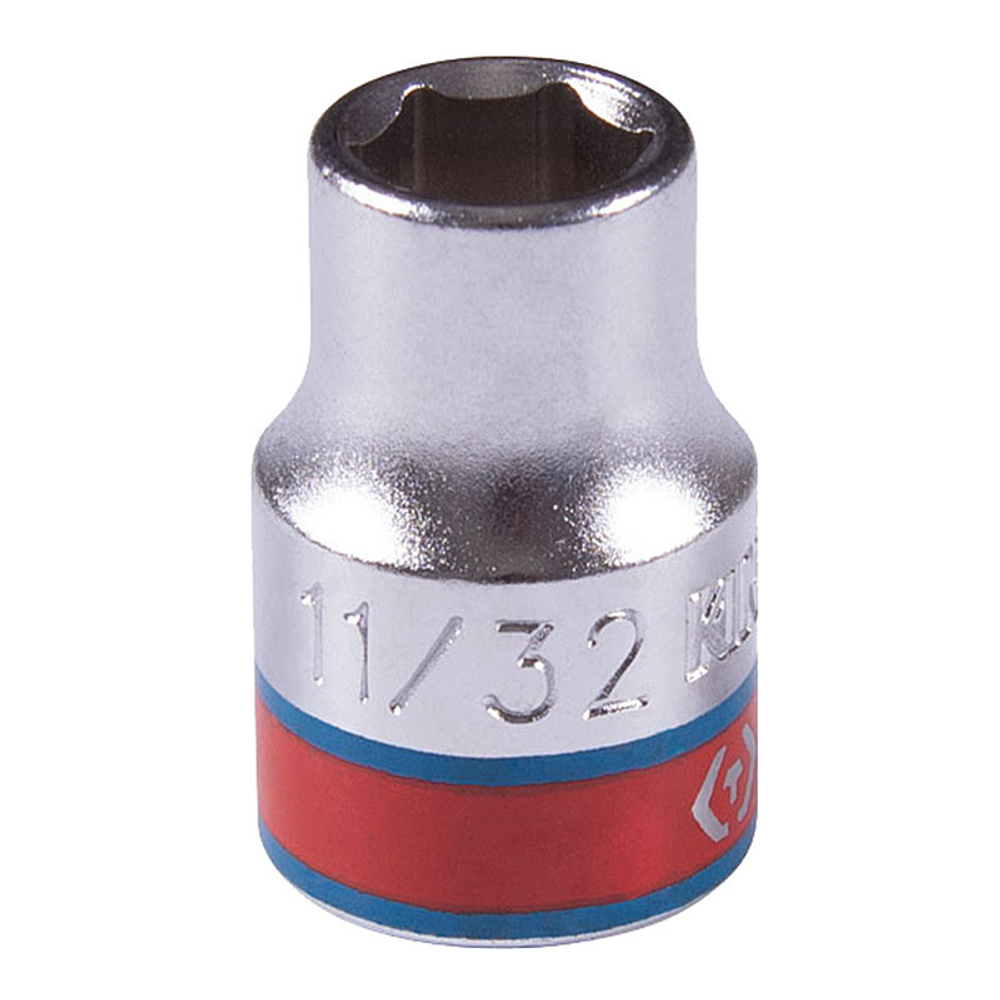 KING TONY (333511S) Головка торцевая стандартная шестигранная 3/8", дюймовая 11/32"