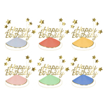 Шляпки-колпачки "Happy Birthday" 6 шт.