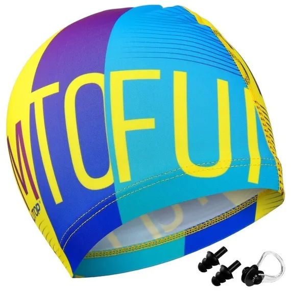 Набор для плавания взрослый Swim: шапочка+беруши+зажим для носа+мешок, обхват 54-60 см