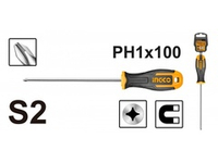 Отвертка крестовая PH1x100 мм INGCO HS68PH1100 INDUSTRIAL