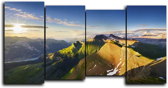 Модульная картина "Рассвет на горе"