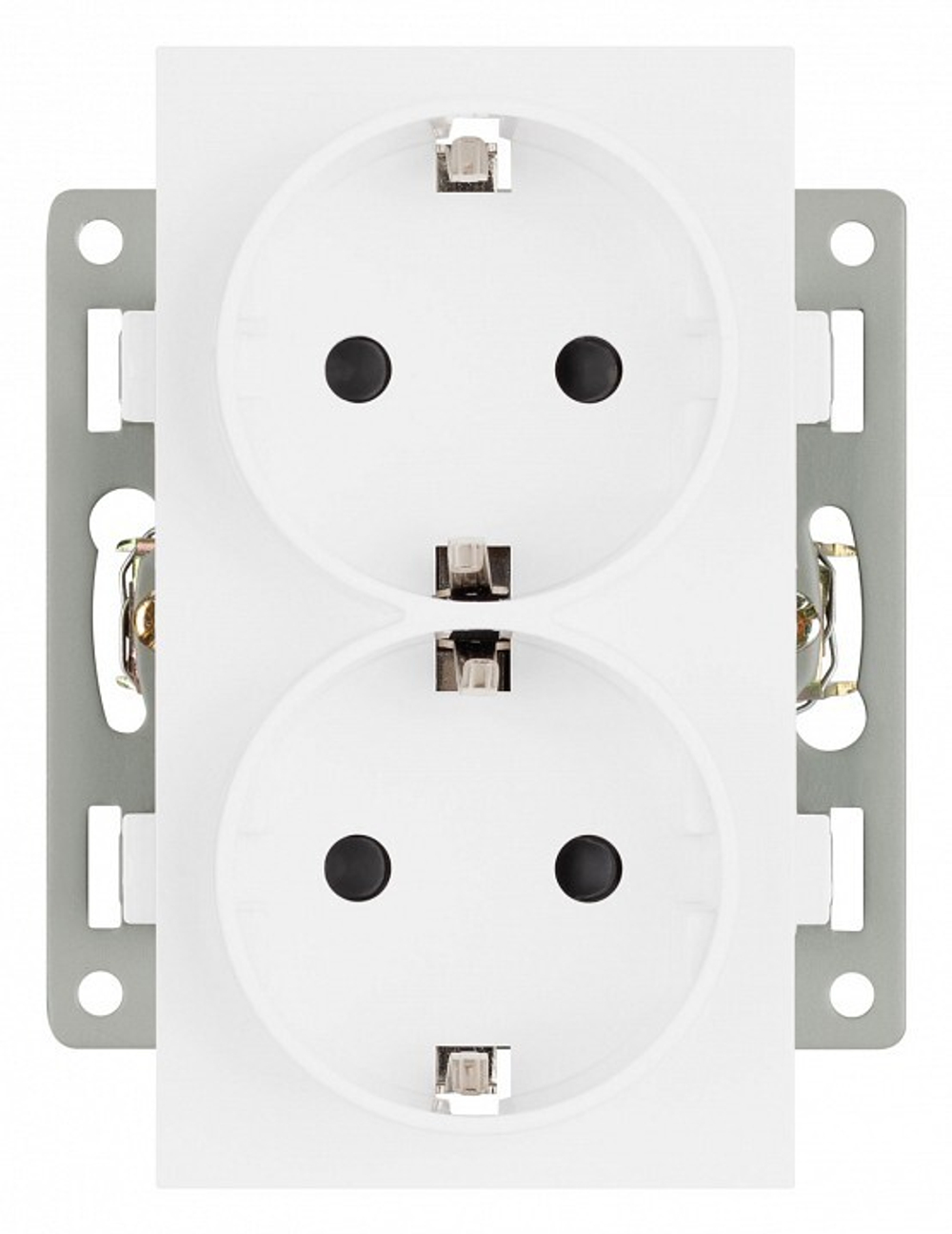 Розетка двойная с заземлением и со шторкой, без рамки Arlight SCT 043764