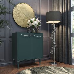 Комод Арт Колор matte Классик Сильвер с 2 полками Зеленый бирюзовый матовый