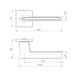 Ручка раздельная K.JS51.STICK BL/BN-24 черный/черный никель