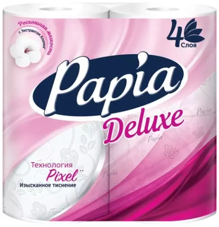 Туалетная бумага Papia Deluxe белая четырехслойная 4 рул.