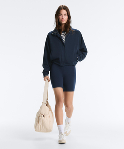 Oysho Куртка пике из хлопка с контрастным Piping, синий