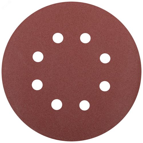 39788 Круги шлифовальные с отверстиями (липучка), алюминий-оксидные,  Р180 5шт // 125мм // КУРС