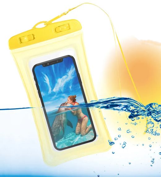 Чехол водонепроницаемый для телефона Borne с воздушным бортиком желтый