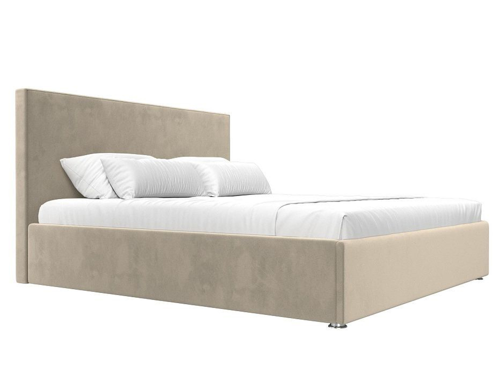 Кровать интерьерная Кариба 200, Бежевый, Микровельвет, 108385