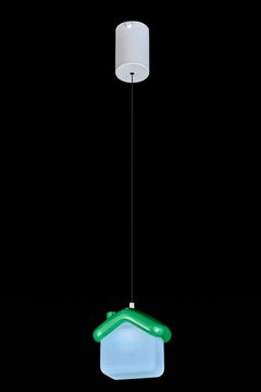 Подвесной светильник LED "Домик" LE4013/1S GR зелёный Maisonnette Leon