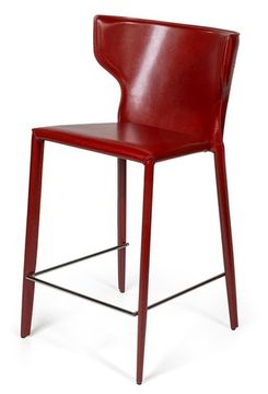 Стул полубарный Austin, кожа ретро-красный