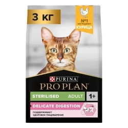 Pro plan cat adult sterilised сухой корм для стерилизованных кошек с курицей - 3 кг