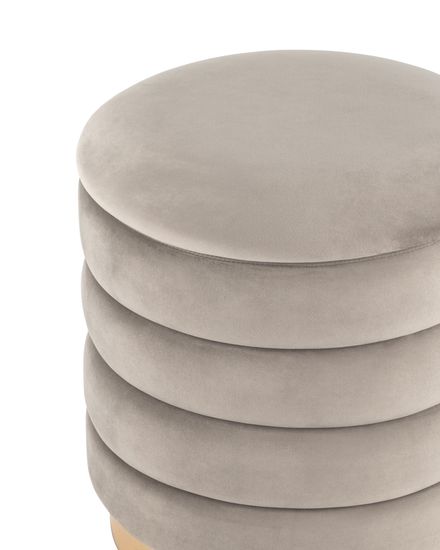 Пуф Франсис с ящиком велюр серо-бежевый