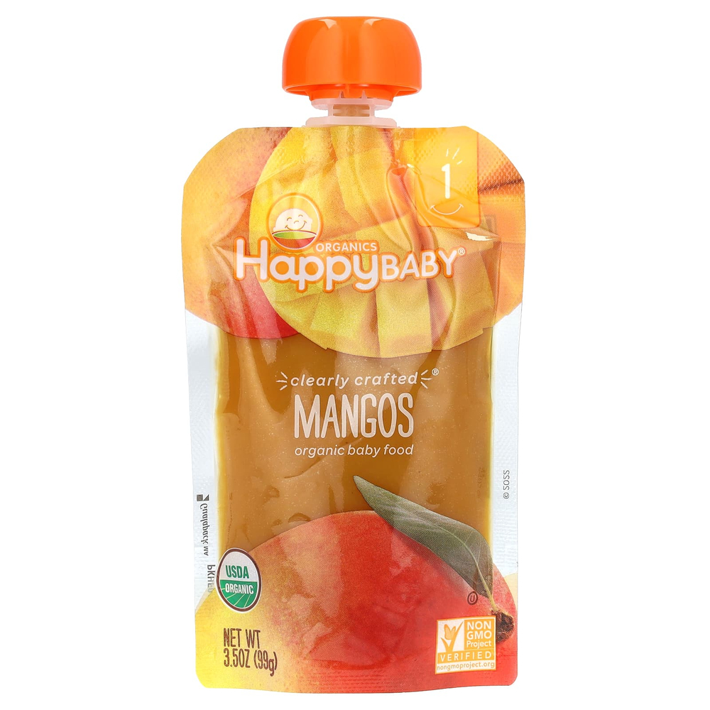 Happy Family Organics, Happy Baby®, органическое детское питание, этап 1, манго, 99 г (3,5 унции)