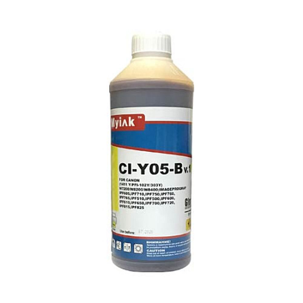 Чернила MyInk CI-Y05-B для CANON imagePROGRAF W7200/iPF8400/iPF6400 (BCI-1411Y, 1л, Dye) yellow