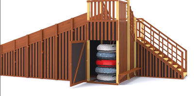 Зимняя горка Савушка Зима 14 с закрытыми фасадами